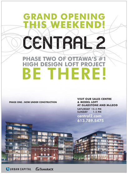 The pre-construction Ottawa Central 2 Lofts are now selling through VIP Previews.